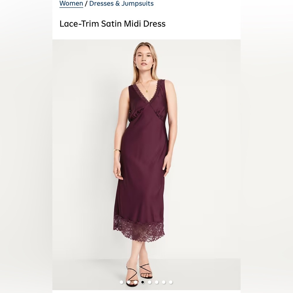 Old Navy Plum Lace-Trim Chemise